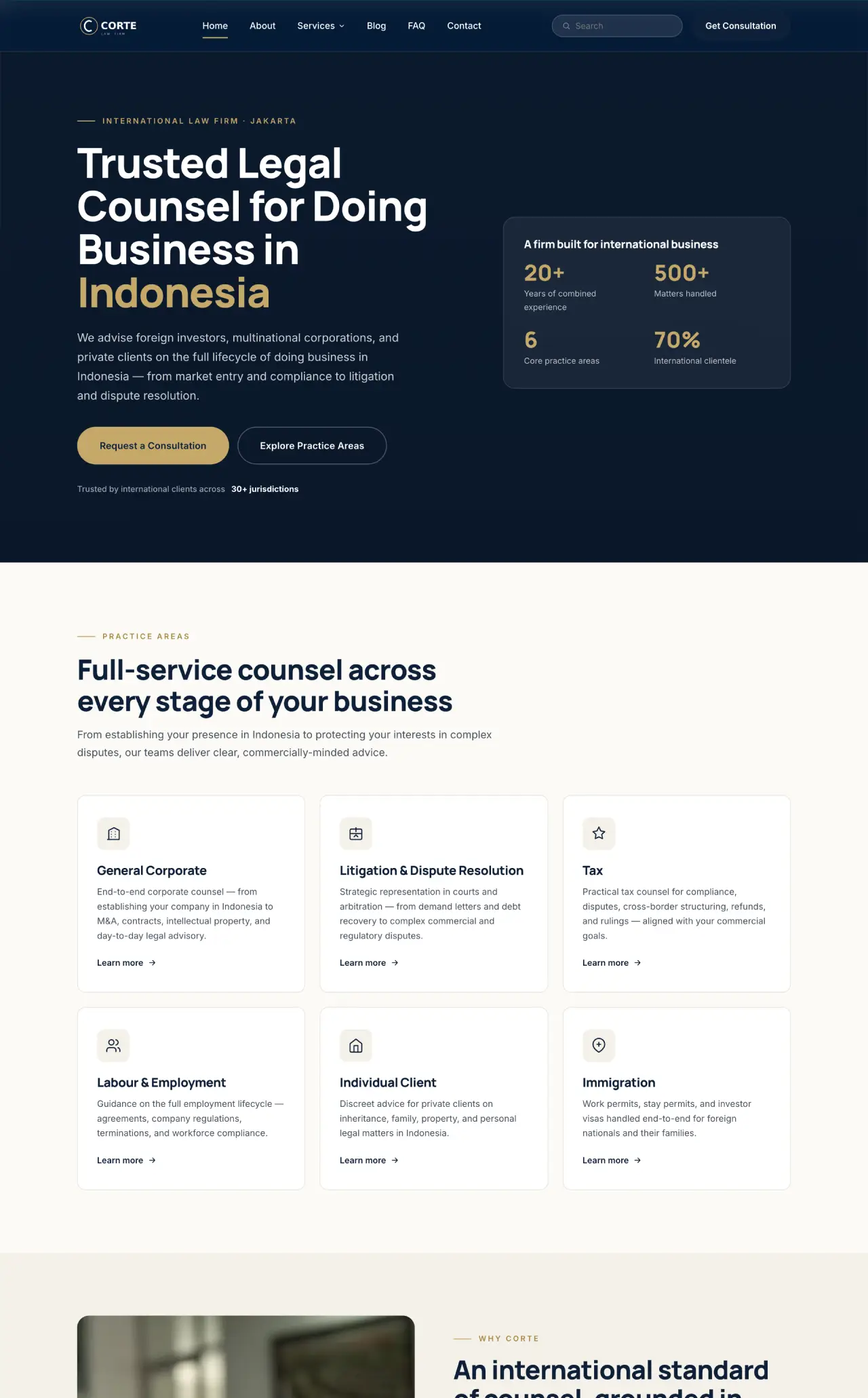 Tampilan desain Corte