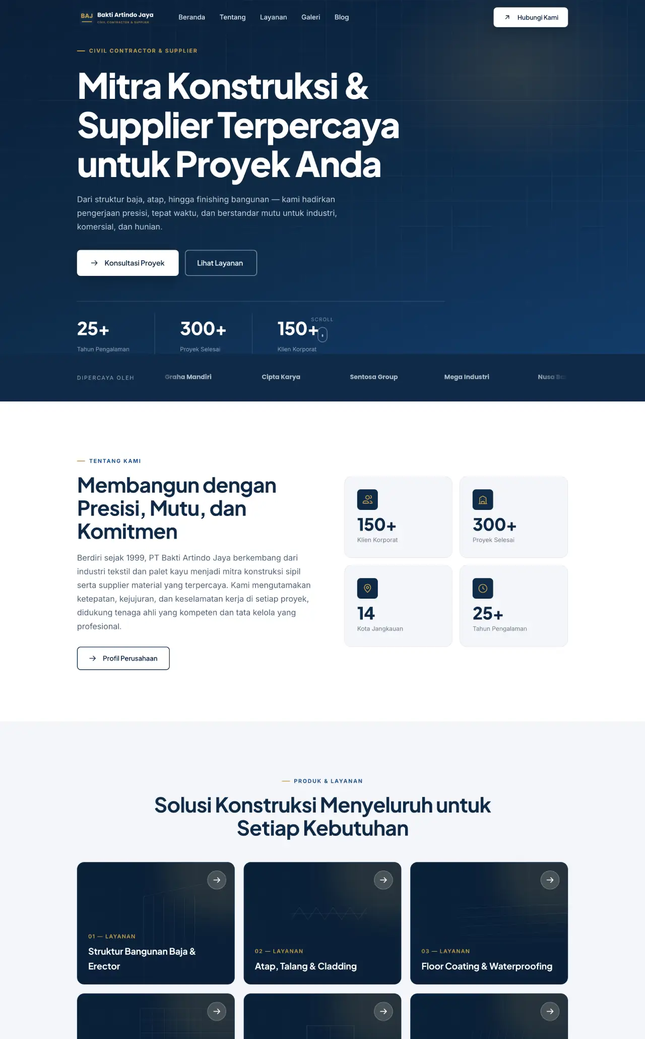 Tampilan desain Tom