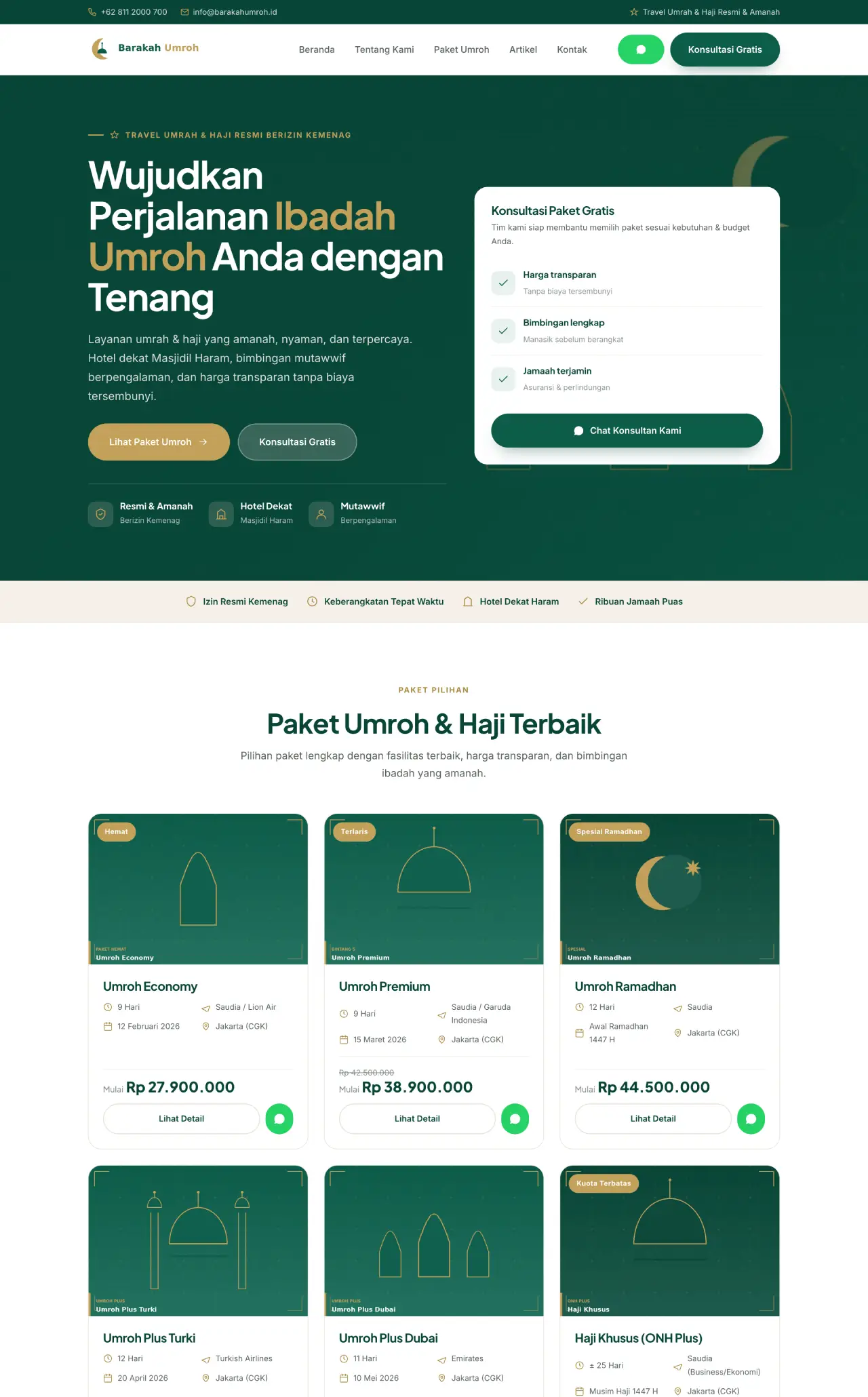 Tampilan desain Umroh