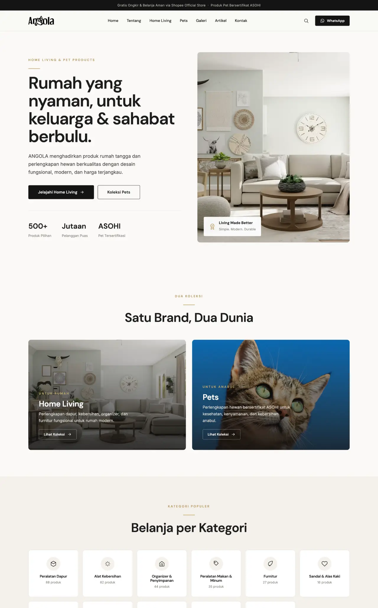 Tampilan desain Home Living